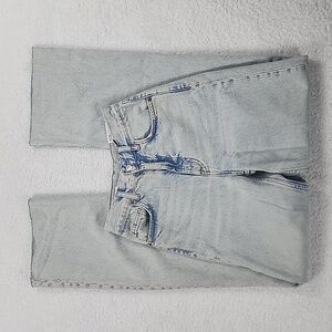 Zara High Rise Full Length Distressed Hem Jeans Brand New With Tags